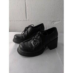 Steve Madden Black Chunky Lace-Up Heels